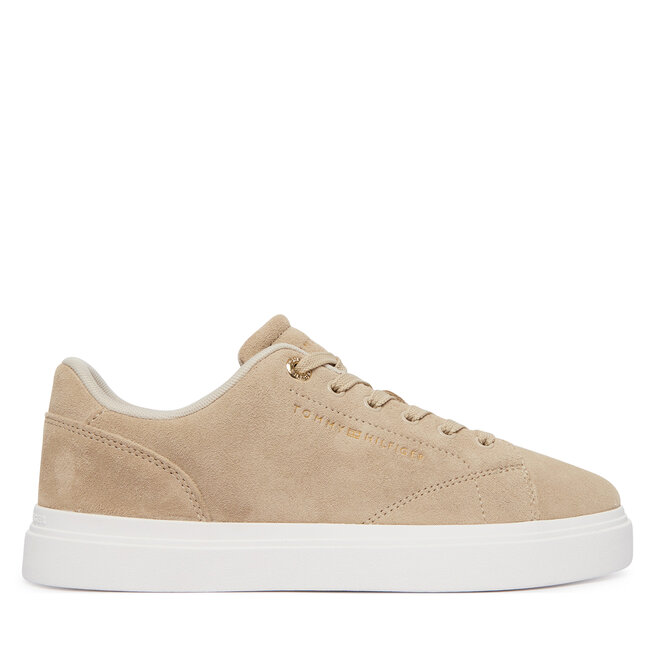 Sneakersy Tommy Hilfiger Th Feminine Cupsole Suede FW0FW09109 Beżowy - kobiece
