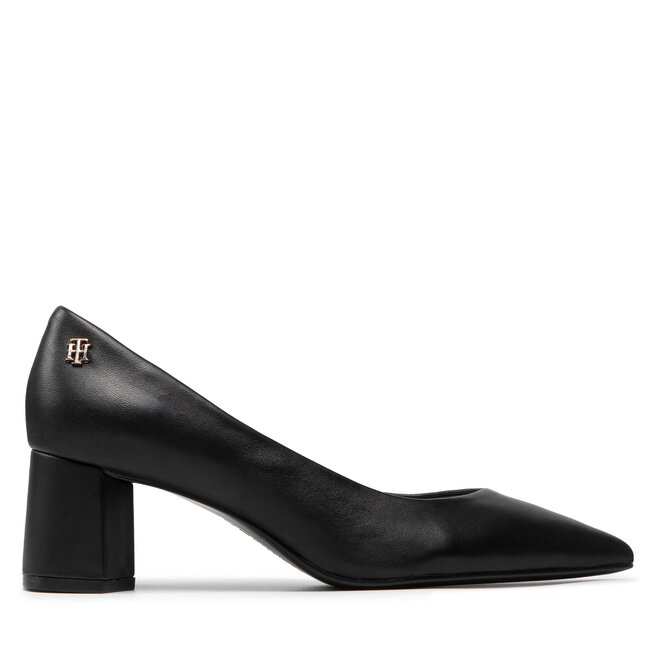 Tommy Hilfiger Κλειστά παπούτσια Tommy Hilfiger Basic Leather Mid Heel Pump FW0FW06348 Black BDS