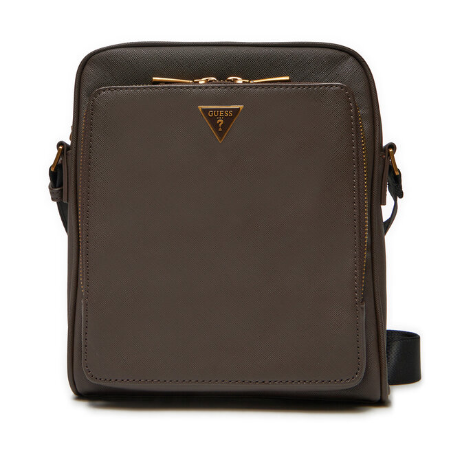 Saszetka Guess Milano-Saffiano Eco-Mini Bags HMMISA - Brązowy
