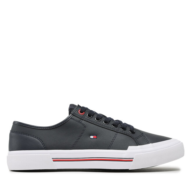 Tenisówki Tommy Hilfiger Core Corporate Vulc Leather - Granatowy