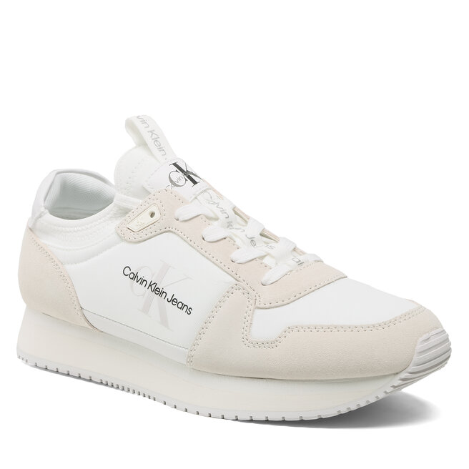 Αθλητικά Calvin Klein Jeans Runner Sock Laceup Ny-Lth YM0YM00553 White/Ivory 0K7