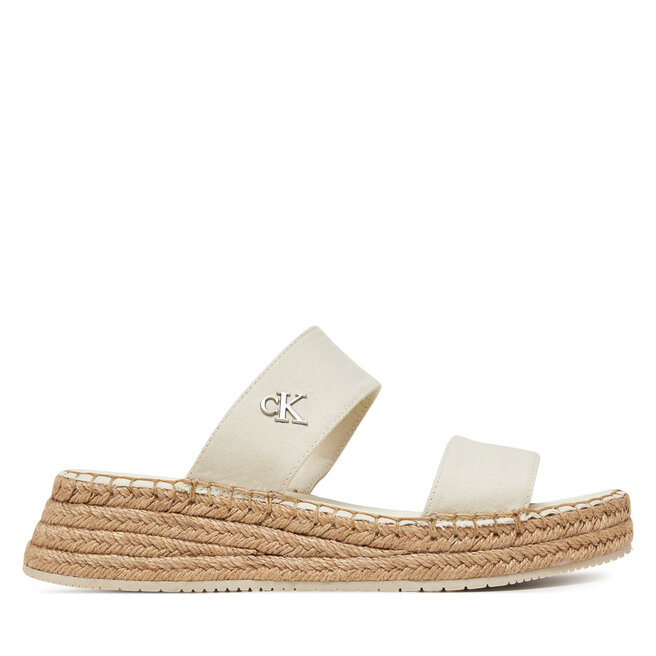 Espadryle Calvin Klein Jeans Sporty Rope Mg Lth Webbing - Beżowy