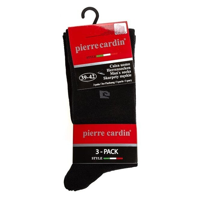 Pack 3 Paires Chaussettes Pierre Cardin 43 - 46 Homme Coton Noir socks
