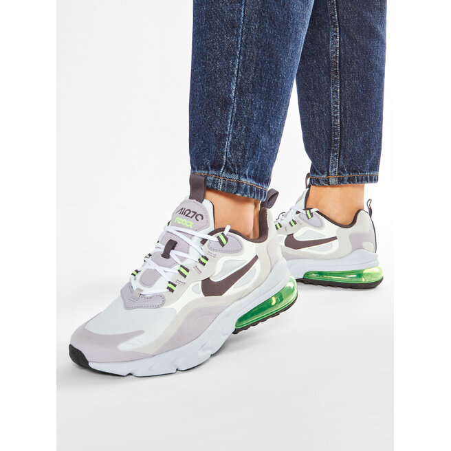 nike 270 react white silver