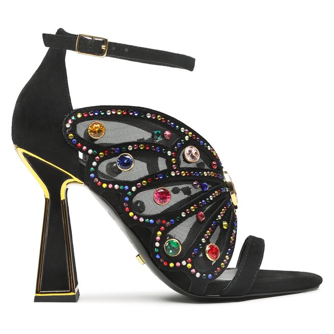 Sandales Kat Maconie Chichi Cuir Noir - Pointure 41, Talon Bloc Moyen, Neuve Avec Boîte