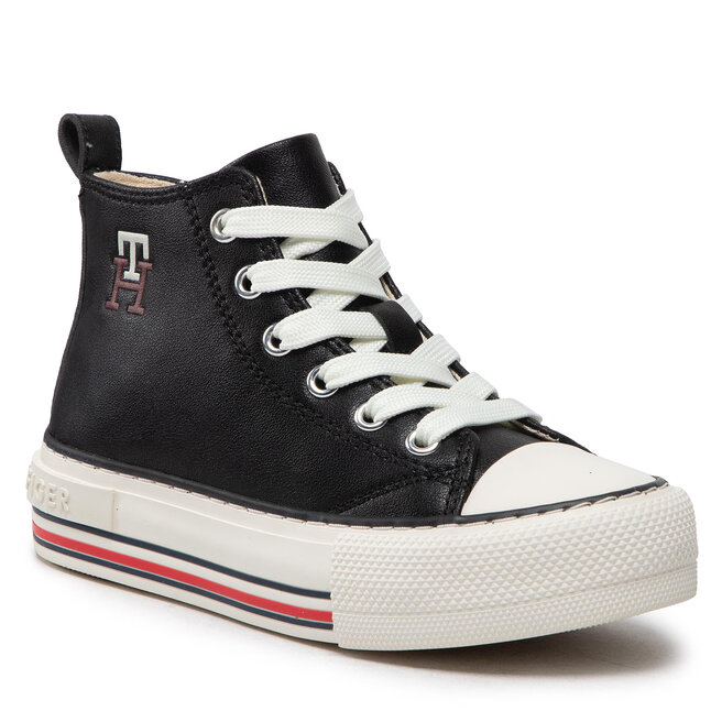 Teniși Tommy Hilfiger High Top Lace-Up Sneaker T3A9-32288-1355 M Black 999 999 imagine noua gjx.ro