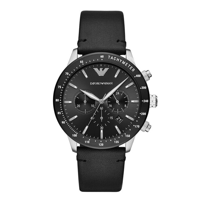 Emporio Armani Годинник Emporio Armani Men's Leather Cronograph AR11243 Black