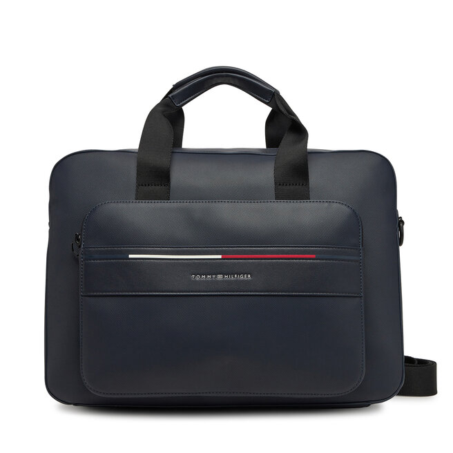 Torba na laptopa Tommy Hilfiger Th Foundation Computer Bag - Granatowy