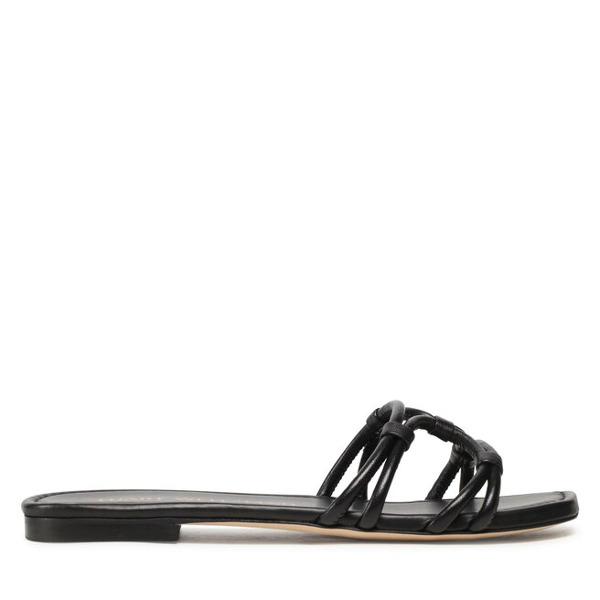 Klapki Stuart Weitzman Wovenknotslidesandal - Czarny