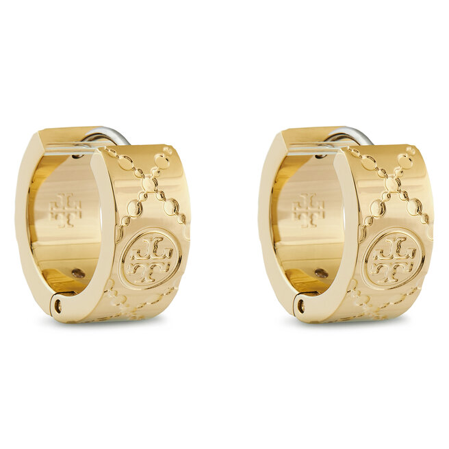 Kolczyki Tory Burch T Monogram Small Hoop Earring - Złoty