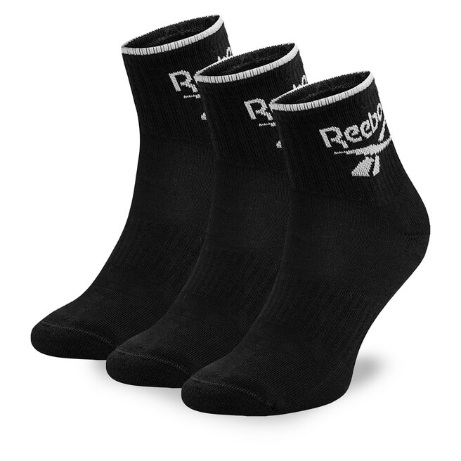 Zestaw 3 par wysokich skarpet unisex Reebok - (3-pack) Czarny