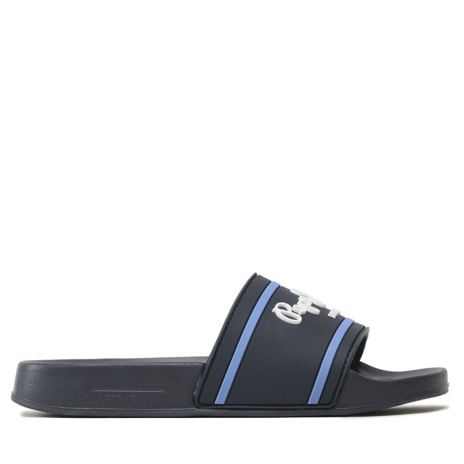 Klapki Pepe Jeans Slider Logo B - Granatowy