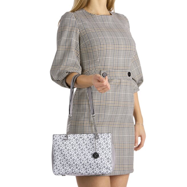 DKNY Táska DKNY Bryant Md Shop Toe R84AJ915 White Logo/Grey Melange 6WL