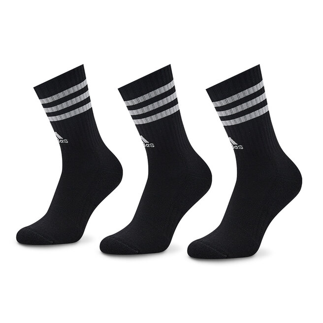 Skarpety wysokie unisex adidas 3-Stripes Cushioned Crew Socks 3 Pairs - Czarny