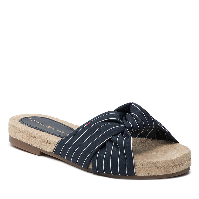 Espadrile Tommy Hilfiger Th Stripes Flat Espadrille FW0FW06529 Desert Sky DW5 Desert imagine noua