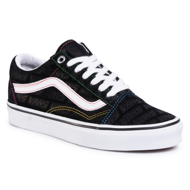black white and grey vans