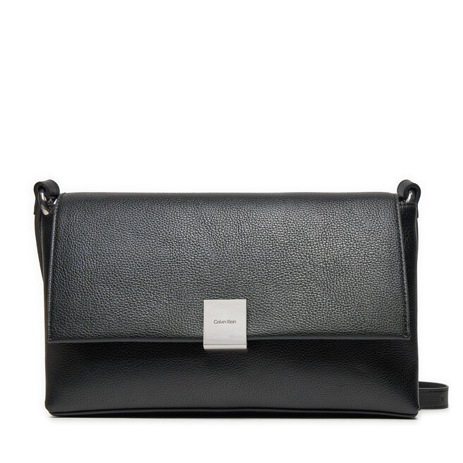 Torebka Calvin Klein Ck Plaque Medium Shoulder Bag - Czarny