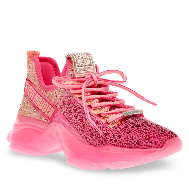 Baskets Steve Madden "Mistica" Strassées - Dégradé Fuchsia/orange - Taille 38 EU - Style Y2K Glam - Occasion Bon état