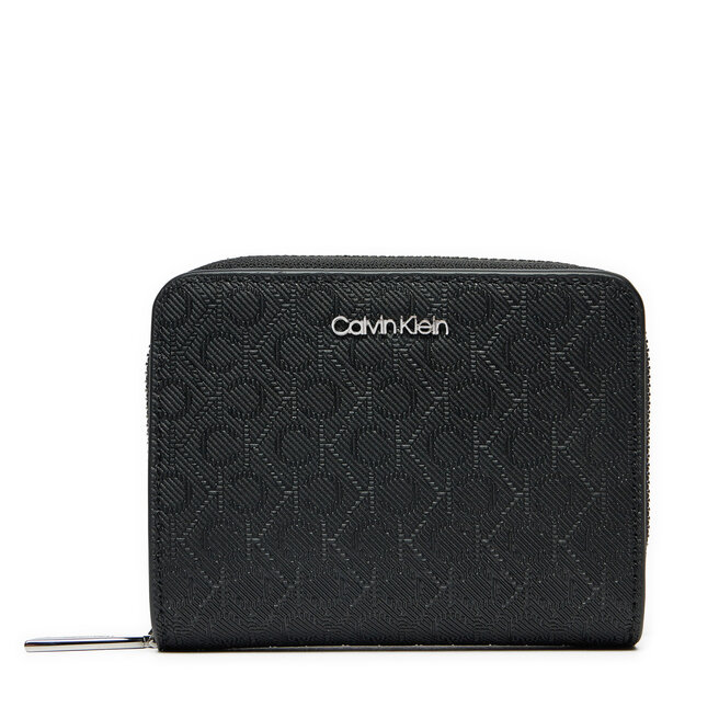 Mały Portfel Damski Calvin Klein Ck Must Medium Zip Around_Mono - Czarny