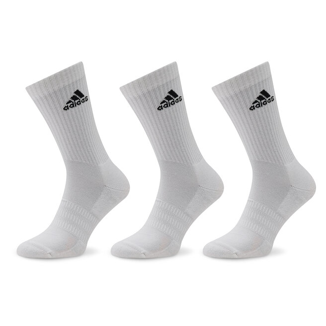 Σετ 3 ζευγάρια ψηλές κάλτσες unisex adidas Cushioned Crew HT3446 White/Black