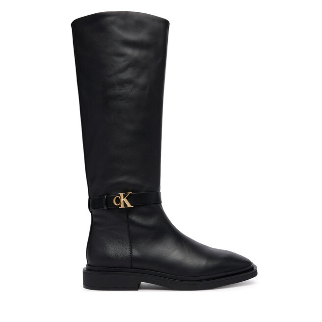 Kozaki Calvin Klein Square High Boot Lth Mg Hdw HW0HW03187 Czarny
