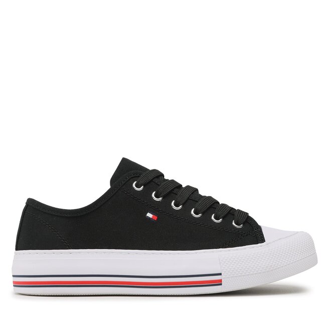 Tommy Hilfiger Plátěnky Tommy Hilfiger Low Cut Lace-Up Sneaker T3A9-32677-0890 S Black 999