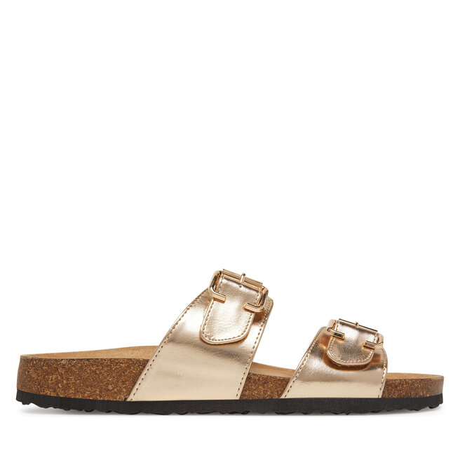 Klapki ONLY Shoes Onlmaxi-13 Pu Strap Buckle - Złoty