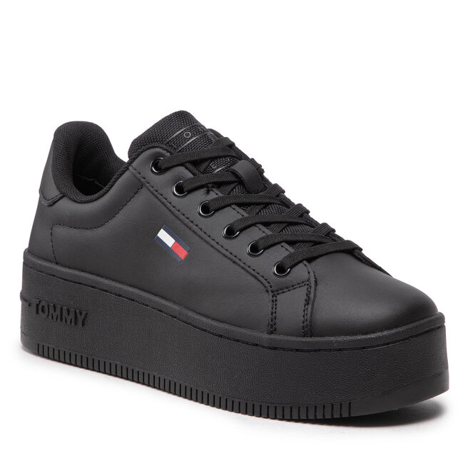 Sneakers Tommy Jeans Flatform Ess EN0EN02043 Triple Black 0GK