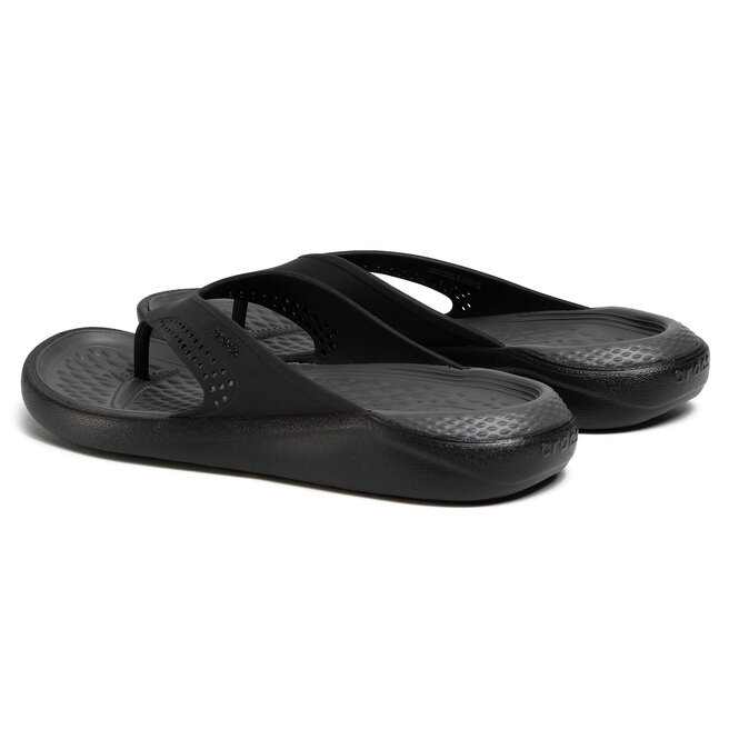 Zehentrenner Crocs Literide Flip 205182 Black/Slate Grey | eschuhe.de