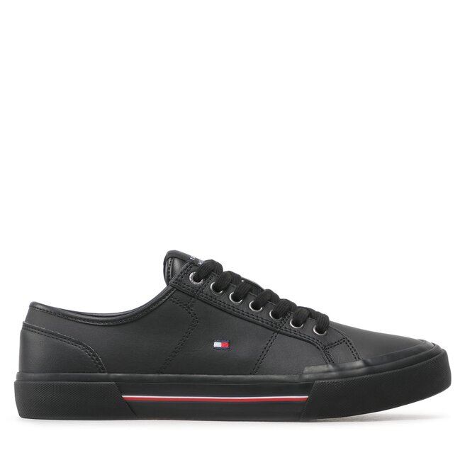 Tenisówki Tommy Hilfiger Core Corporate Vulc Leather - Czarny