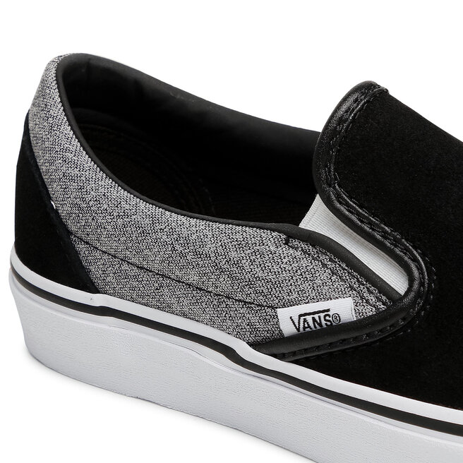 black slip on vans suede