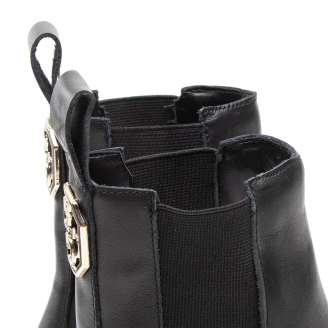 Guess Členková obuv s elastickým prvkom Guess Oakess FL7OAK LEA10 BLACK
