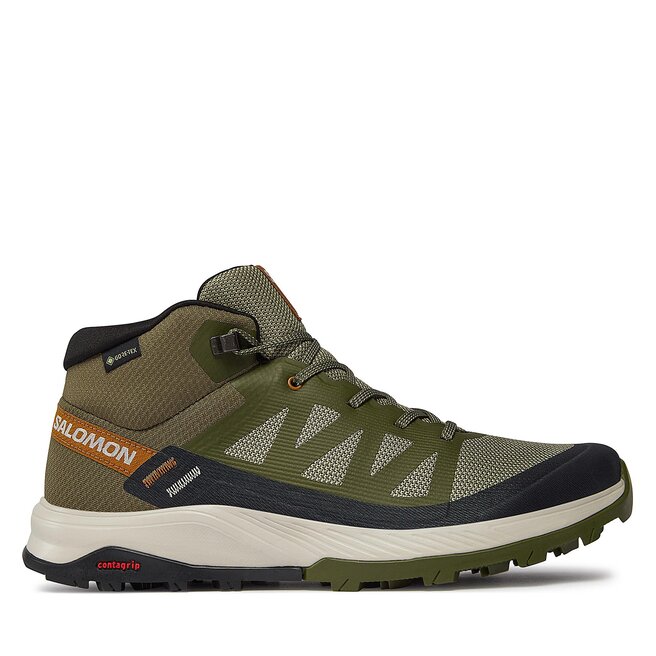 Salomon Trekkings Salomon Outrise Mid GORE-TEX L47143600 Olive Night/Rainy Day/Sugar Almond