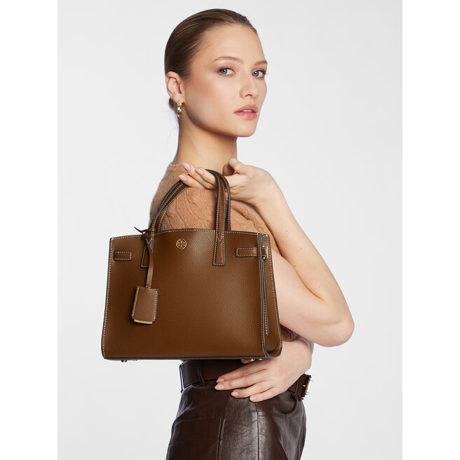Tory Burch Sac à main Tory Burch Walker Small Satchel 73625 Bistro Brown 244