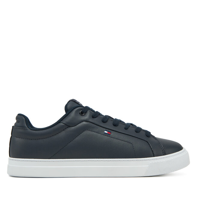Sneakersy Tommy Hilfiger Icon Court Lth Flag Ess - Granatowy