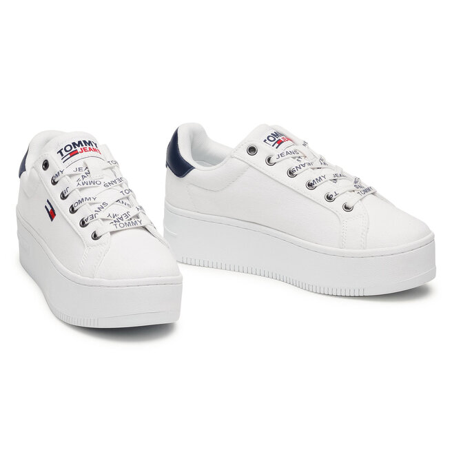 Tommy Jeans Sportcipő Tommy Jeans Iconic Essential Flatform EN0EN01358 White YBR