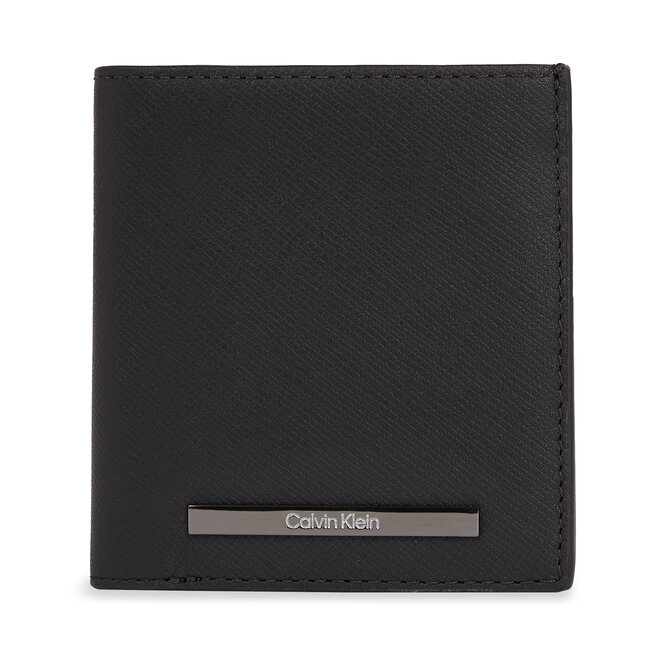 Duży Portfel Męski Calvin Klein Modern Bar Trifold 6Cc W/Coin - Czarny