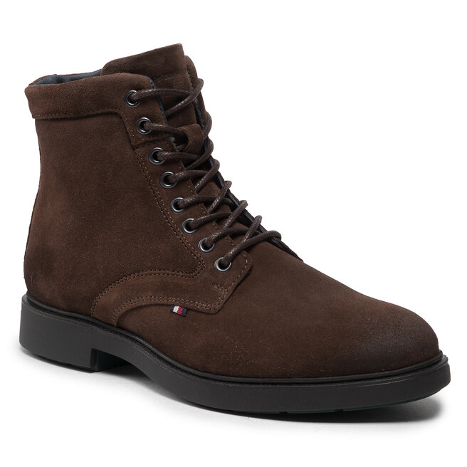 Cizme Tommy Hilfiger Elevated Rounded Suede Lace Boot FM0FM04185 Cocoa GT6 altele-De