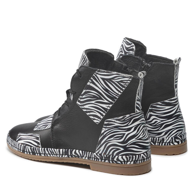 Manitu Stiefeletten Manitu 990034-01 Schwarz/Zebra