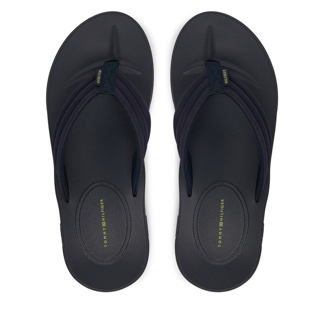 Japonki Tommy Hilfiger Molded Hilfiger Lth Beach Sandal FM0FM05802 Granatowy -