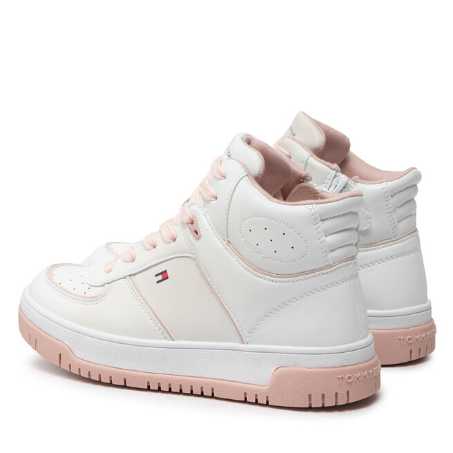 Tommy Hilfiger Sneakers Tommy Hilfiger High Top Lace-Up Sneaker T3A9-32336-1355 S White/Pink X134