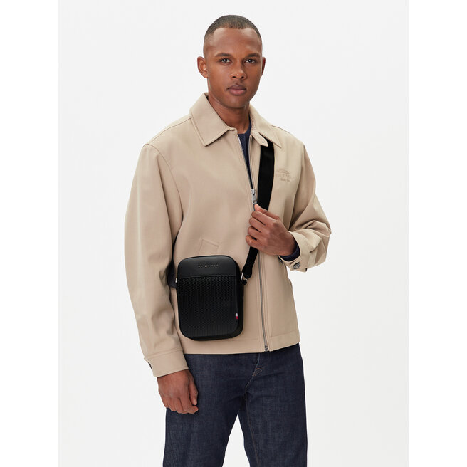 Saszetka Tommy Hilfiger Th Woven Mini Reporter AM0AM13661 Czarny -