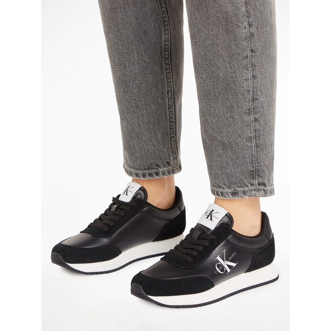 Calvin Klein Jeans Sportcipő Calvin Klein Jeans Retro Runner Low Laceup Ny Pearl YW0YW01056 Black/White BEH