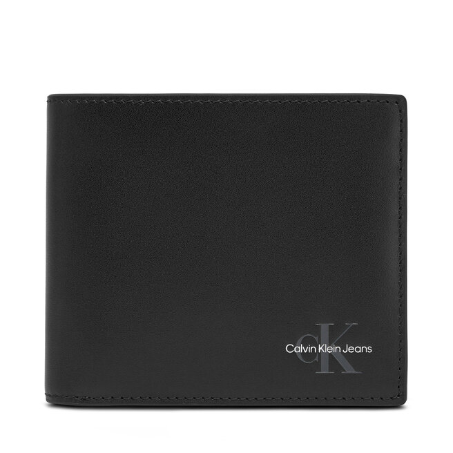 Duży Portfel Męski Calvin Klein Jeans Mono Logo Bifold - Czarny
