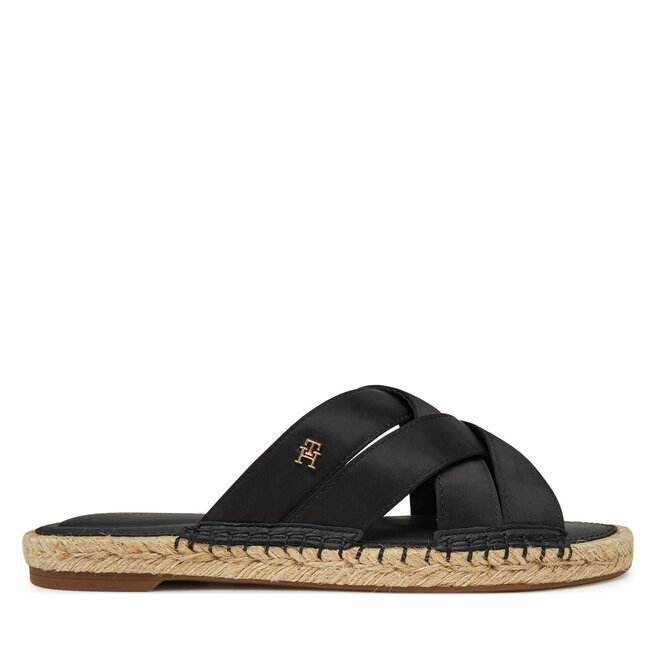 Espadryle Tommy Hilfiger Satin Espadrille Mule - Czarny
