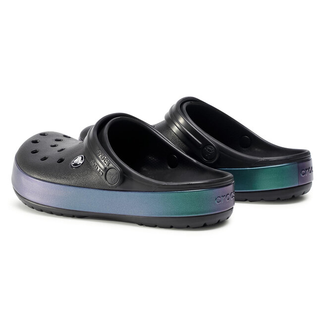 Klapki Crocs Crocband Iridescent Band Clog 206595 Black eobuwie