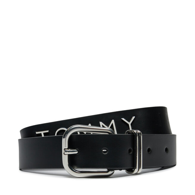 Pasek Damski Tommy Jeans Tjw Bold Leather 3.0 - Czarny