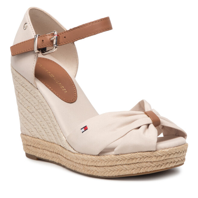 Espadrile Tommy Hilfiger Basic Open Toe High Wedge FW0FW04784 Classic Beige ACI ACI imagine noua