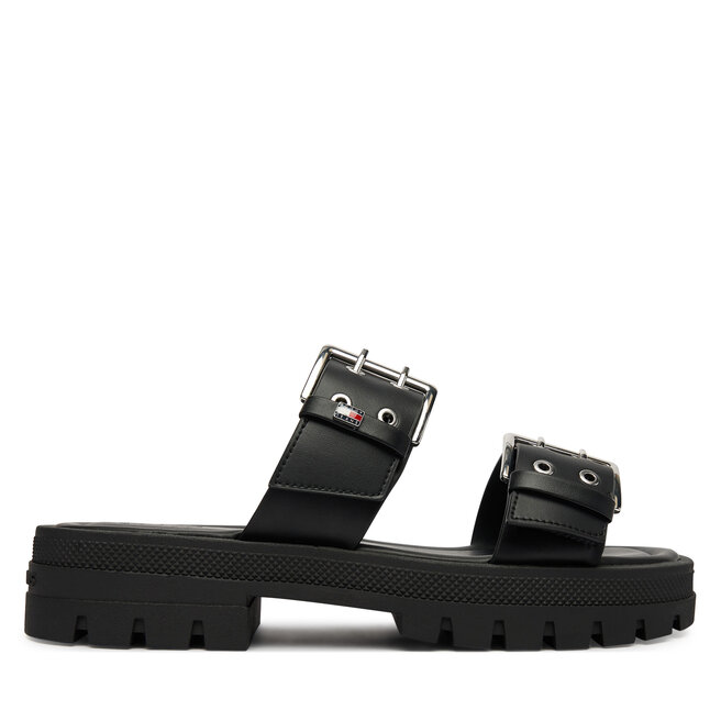 Klapki Tommy Jeans Tjw Buckle Straps Sandal EN0EN02966 Czarny -