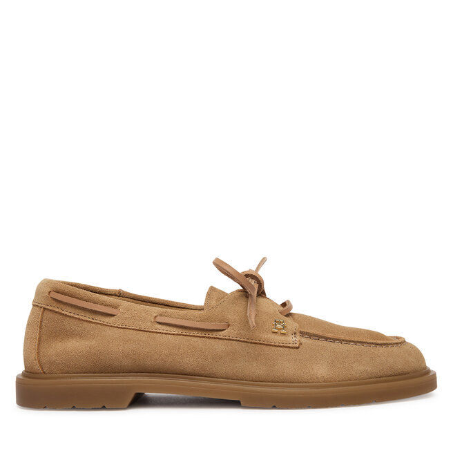 Mokasyny Tommy Hilfiger Light Suede Boat Shoe FW0FW09337 Brązowy -